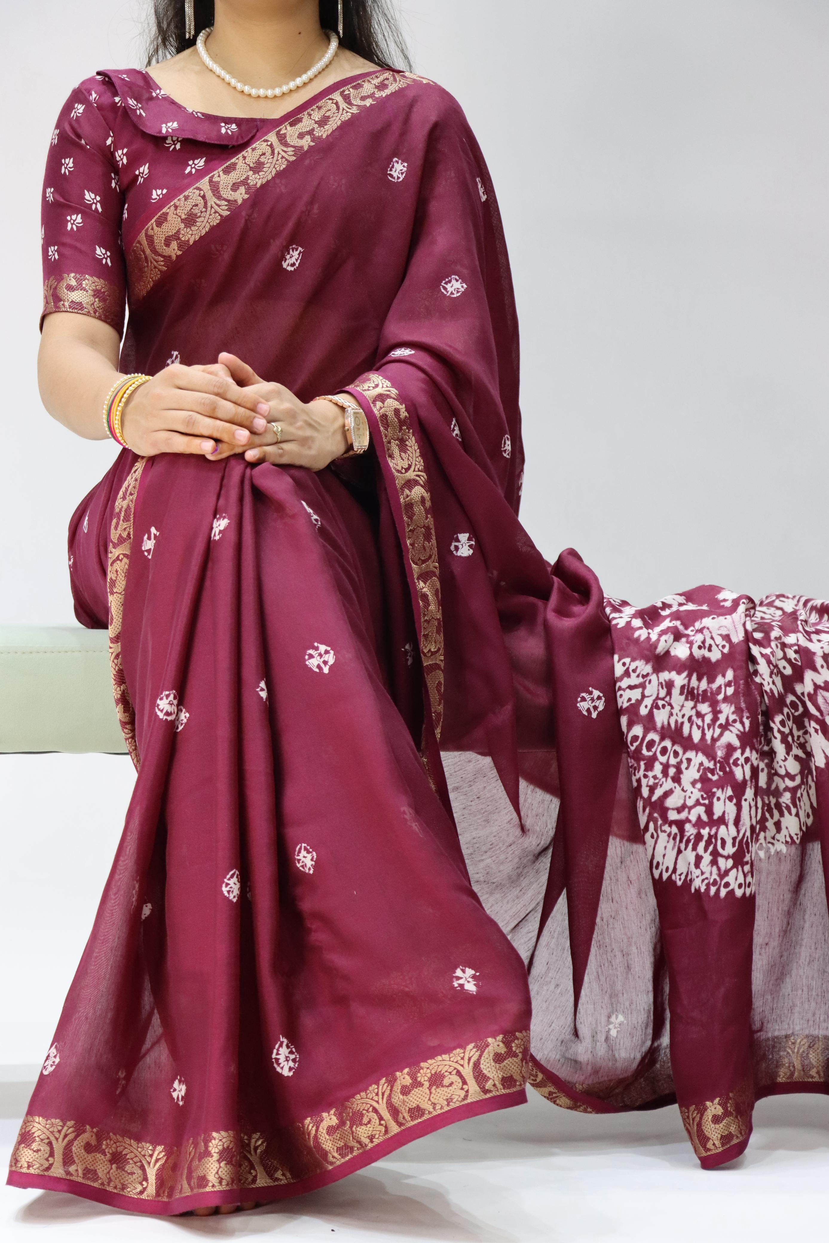 Soft Mull Silk Shibori Saree