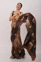 Floral Heavy Satin Sarees