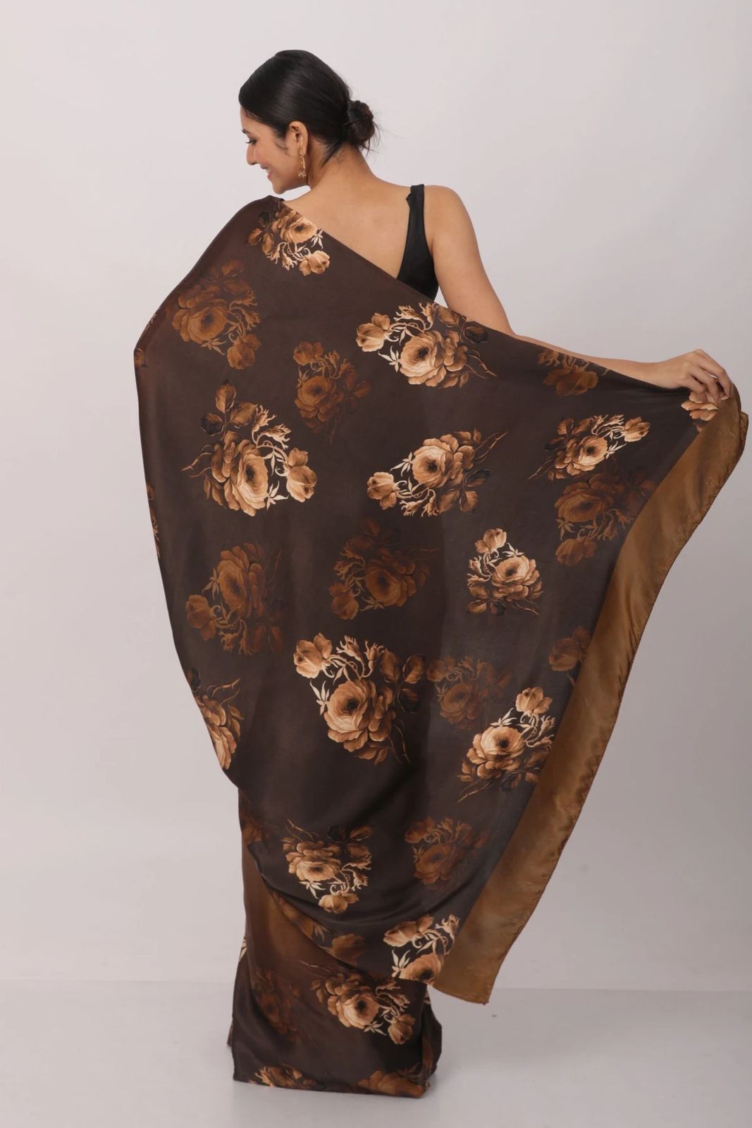 Floral Heavy Satin Sarees