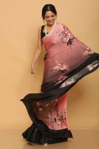 Floral Heavy Satin Sarees