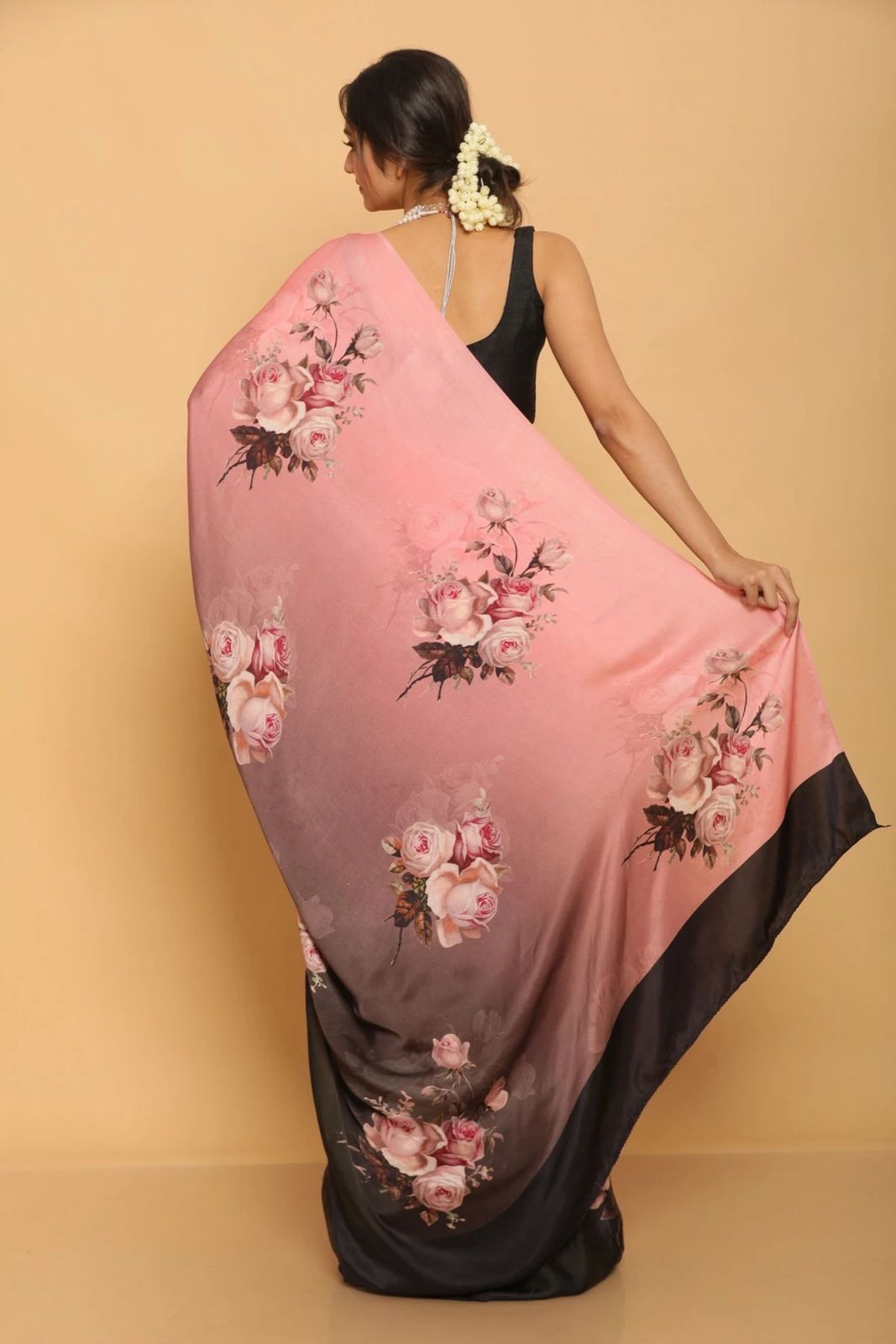 Floral Heavy Satin Sarees