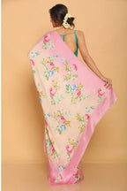 Floral Heavy Satin Sarees