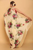Floral Heavy Satin Sarees