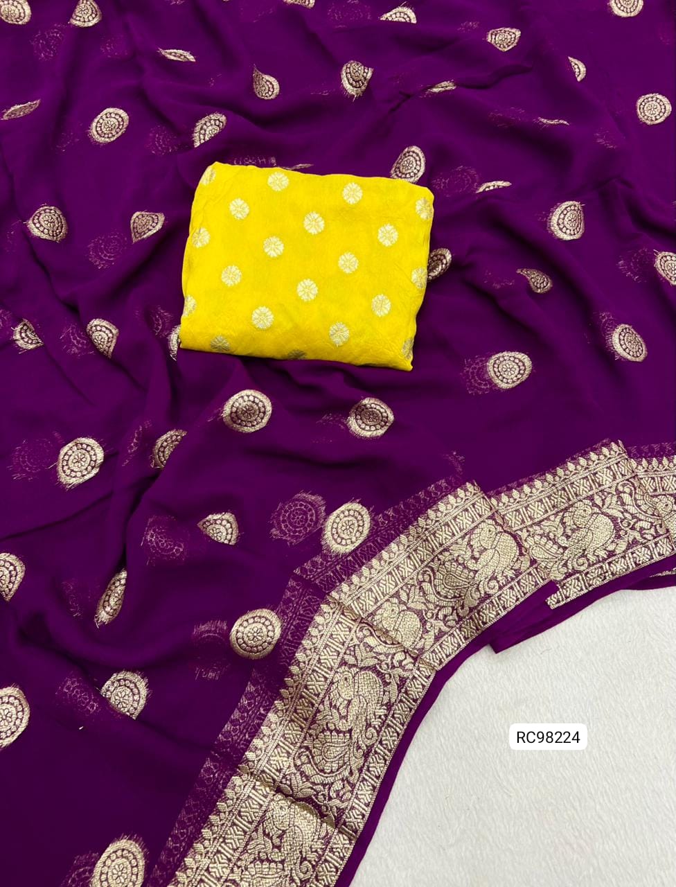 Pure Viscose Georgette Saree