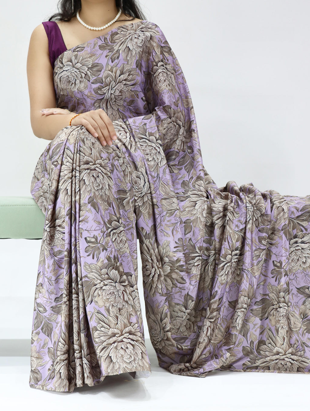 Silk Crepe Printed Saree