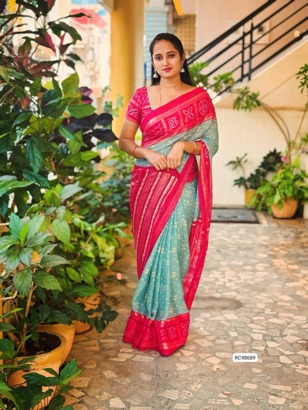 Heavy Moss Chiffon Saree