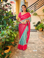 Heavy Moss Chiffon Saree