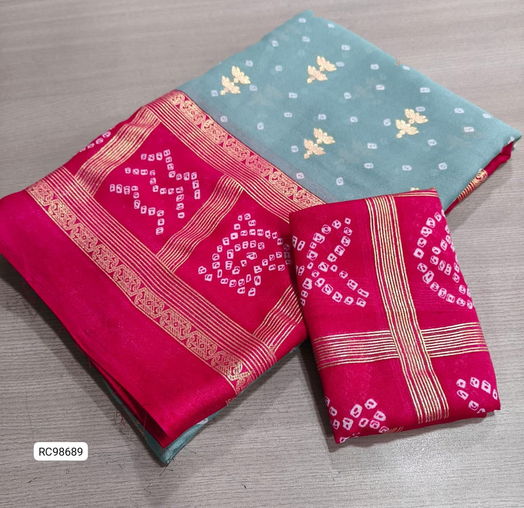 Heavy Moss Chiffon Saree