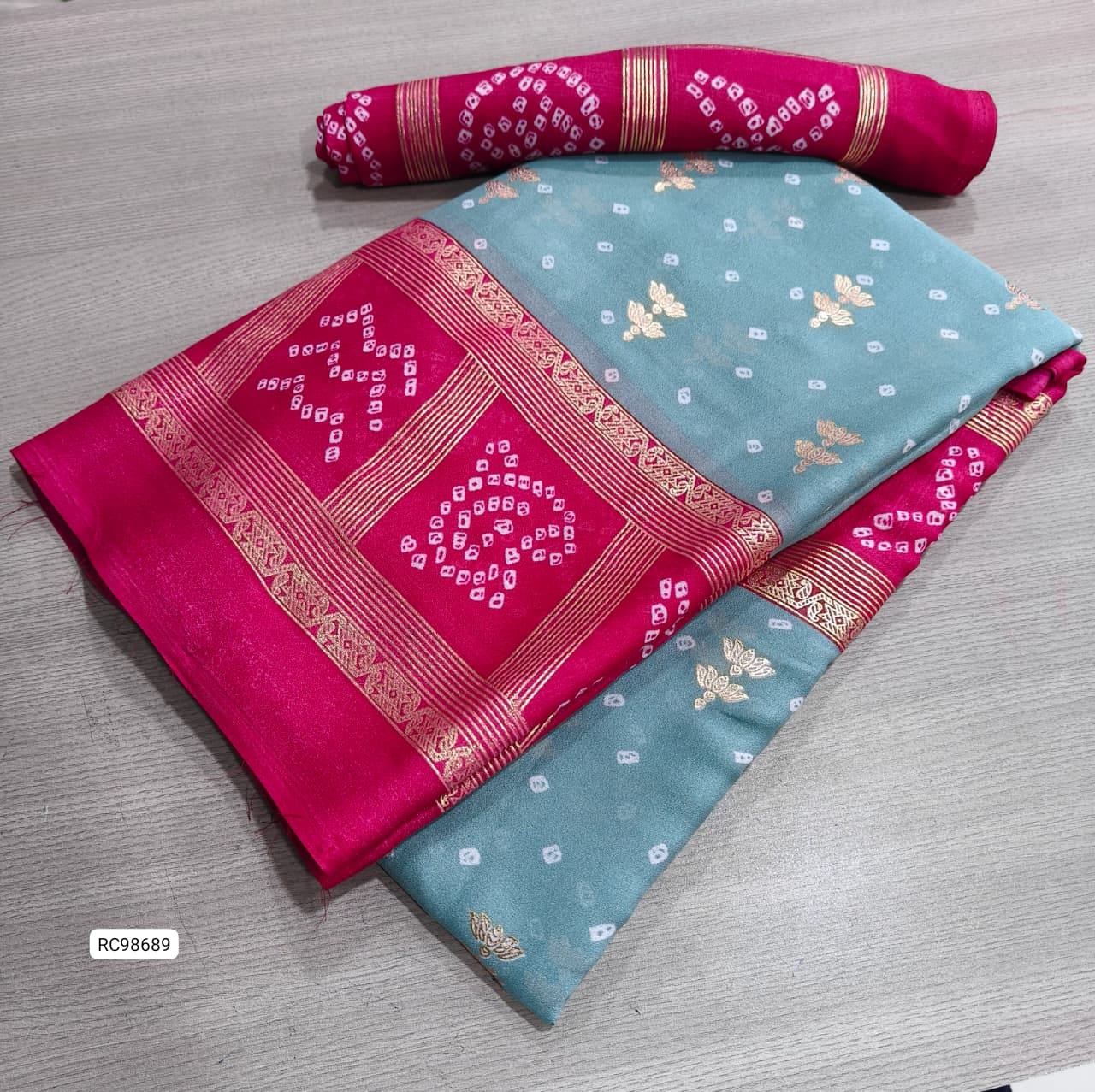 Heavy Moss Chiffon Saree