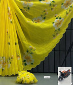 Soft Linen Floral Saree
