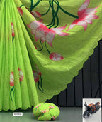 Soft Linen Floral Saree