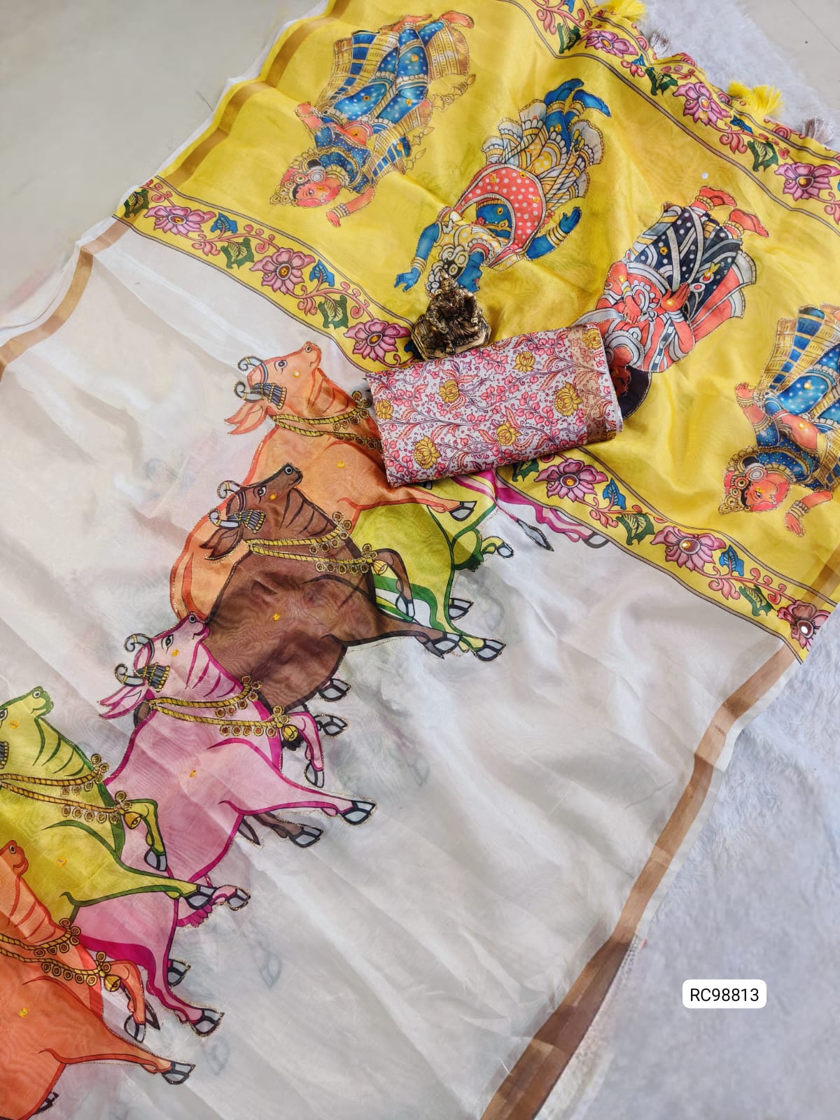 Pichwai Design Saree