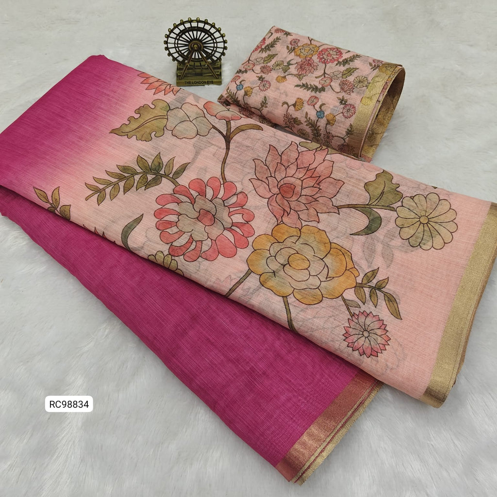 Pure Soft Linen Cotton Saree