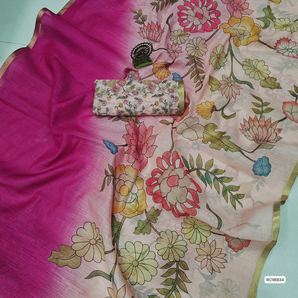 Pure Soft Linen Cotton Saree
