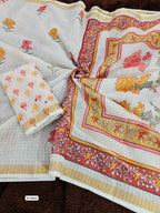 Heavy Linen Chex Blooming Saree