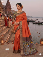 Soft Black Dola Silk Saree