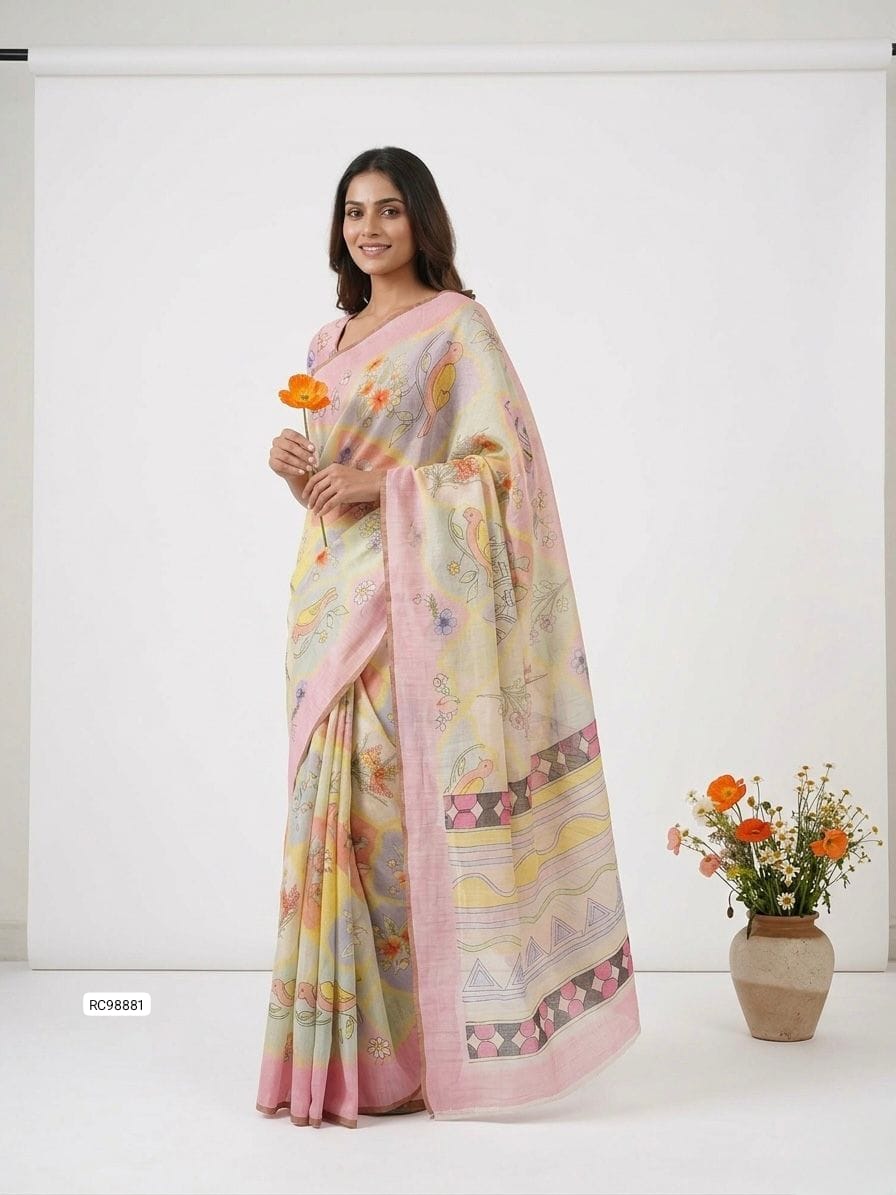 Tissue Zari Digital Print Saree