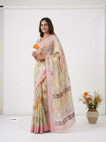Tissue Zari Digital Print Saree
