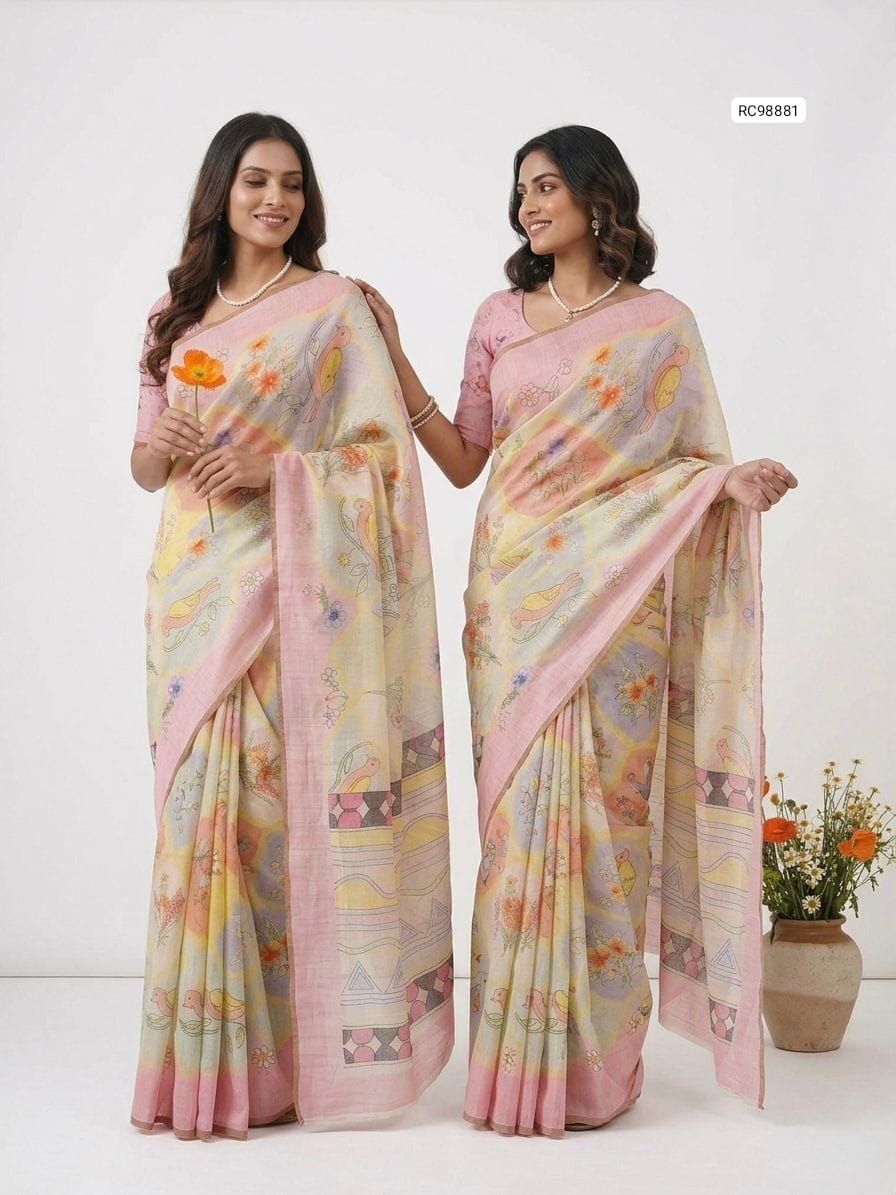 Tissue Zari Digital Print Saree