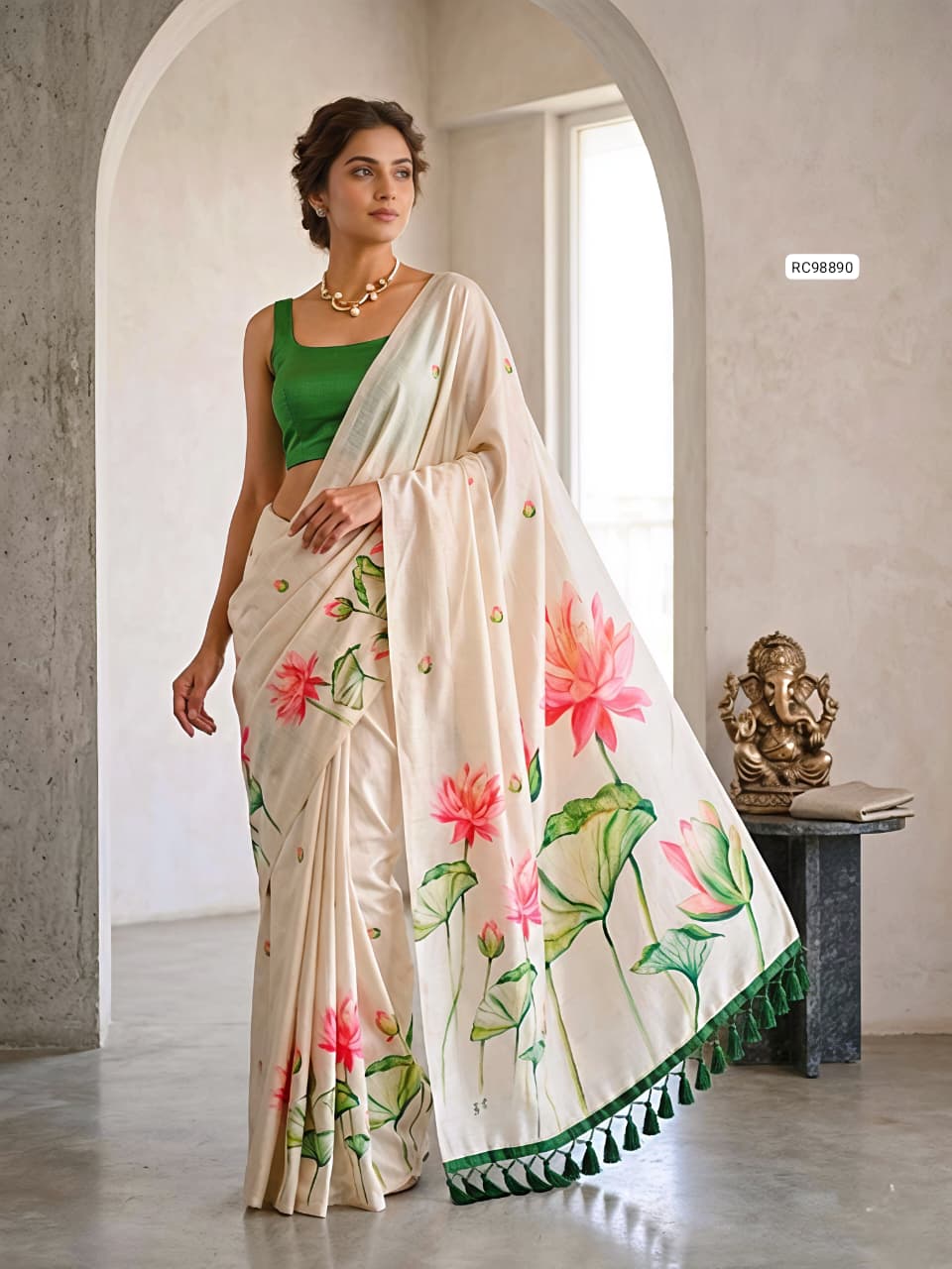 Pure Heavy Handloom Tussar Silk Saree
