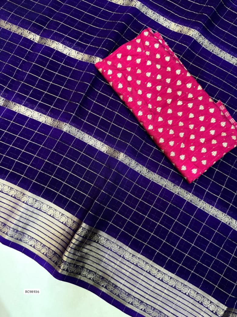 Viscose Chinon Weaving Saree