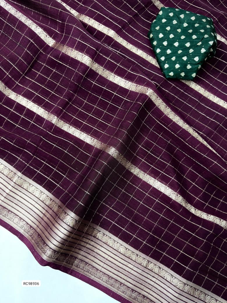 Viscose Chinon Weaving Saree