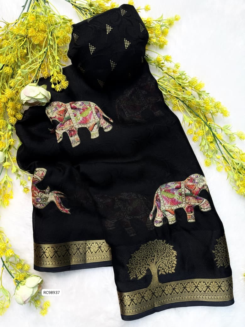 Premium Marsh mallow Self Weaving Saree