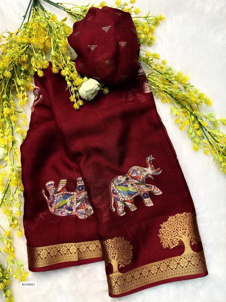 Premium Marsh mallow Self Weaving Saree