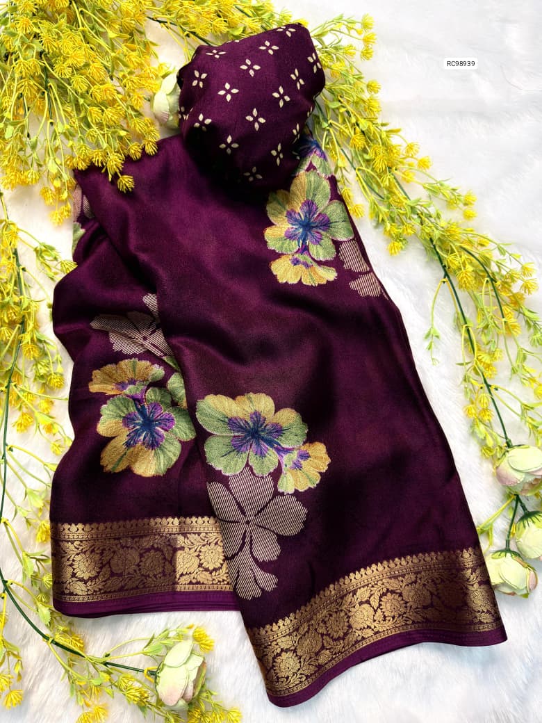 Soft Georgette Jacquard Weaving Saree
