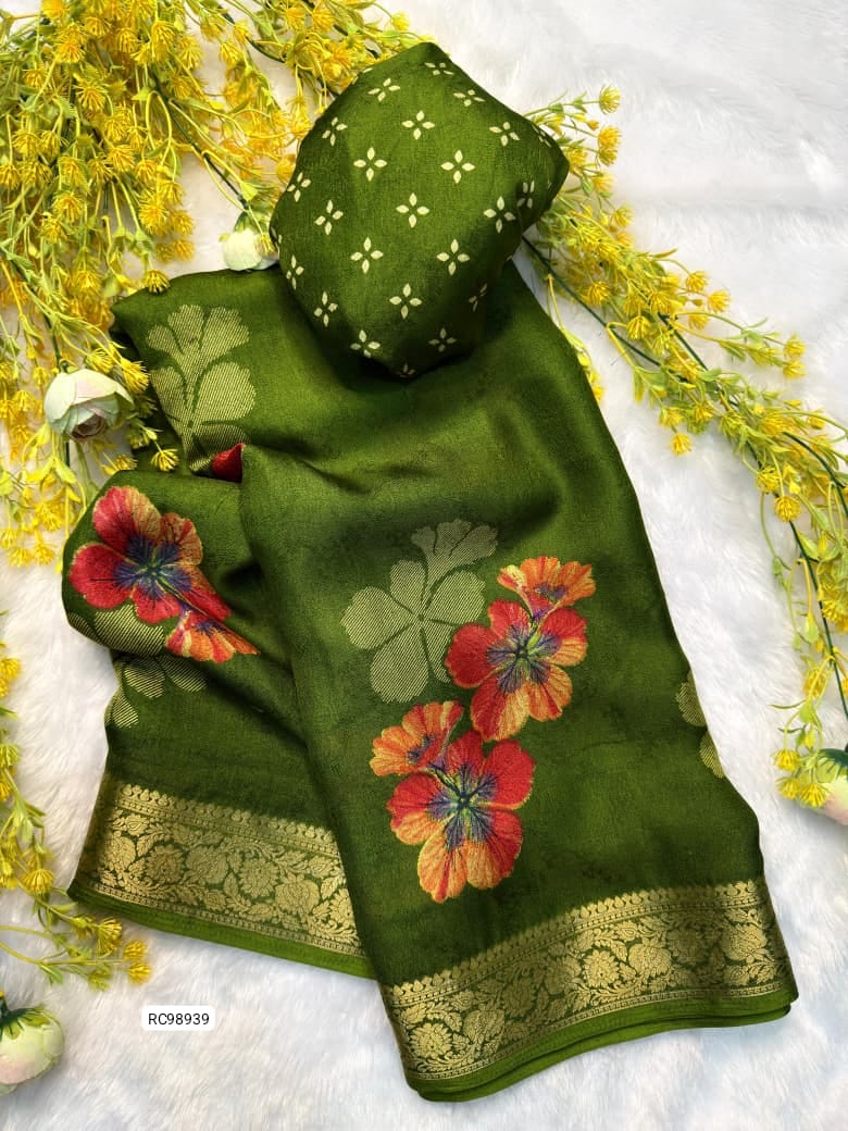 Soft Georgette Jacquard Weaving Saree