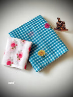 Heavy Linen Chex Blooming Saree
