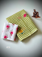 Heavy Linen Chex Blooming Saree