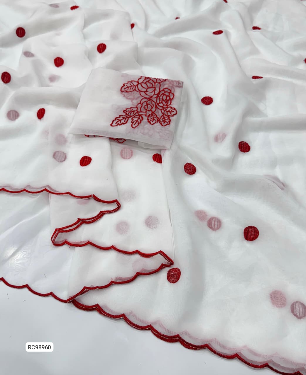 Pure Georgette Embroidered Saree