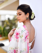 Floral Japan Satin Saree