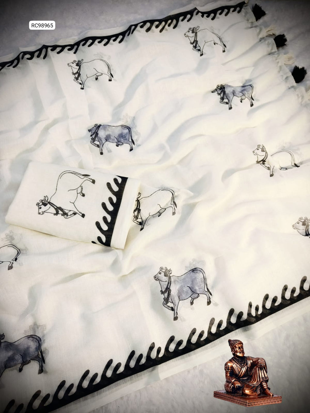 Heavy Linen Cow Pichwai Saree