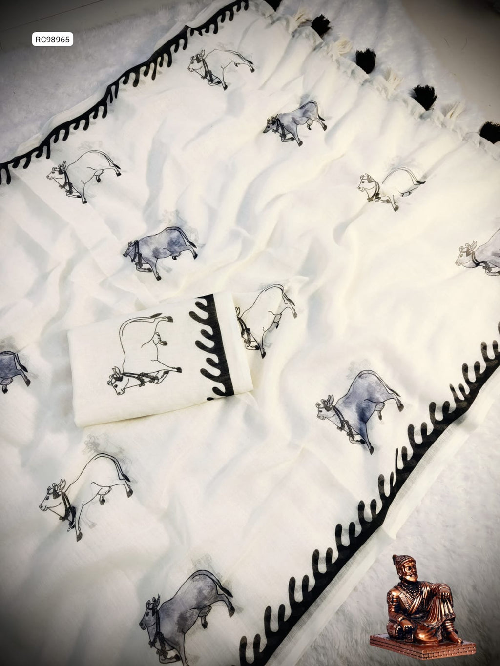 Heavy Linen Cow Pichwai Saree