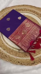 Pure Banarasi Silk Saree with Rich Mina Work & Butti Design – Regal Grandeur for Boutique Displays & Wedding Season Gifting