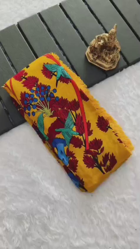 Blooming Mul Georgette Saree with Abstract Print & Matching Pallu – Festive Flair for Boutique Bulk Orders