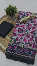 Premium Lilan Cotton Digital Print Saree.