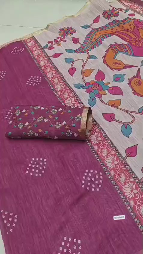 Premium Pure Soft Linen Cotton Saree