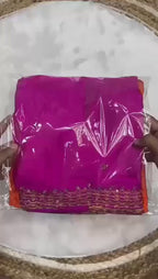 Soft Hand-Dyed Chinnon Fancy Saree with Heavy Sequin & Jari Embroidery – Glamorous Elegance for Boutique Displays & Wedding Gifting