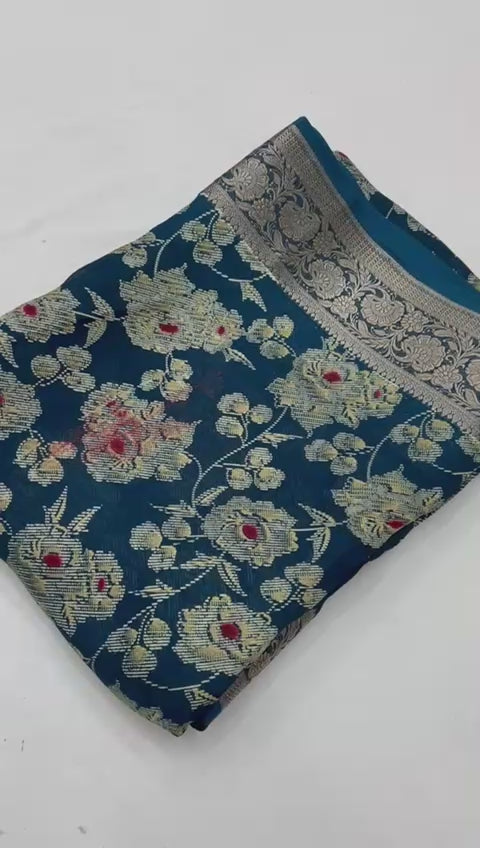 Pure Calcutta Moss Mellow Georgette Sarees