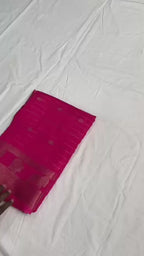 🌿 Premium Fox Georgette Saree – Kalamkari Border, Copper Zari Weaving & Designer Butti Blouse 🌿