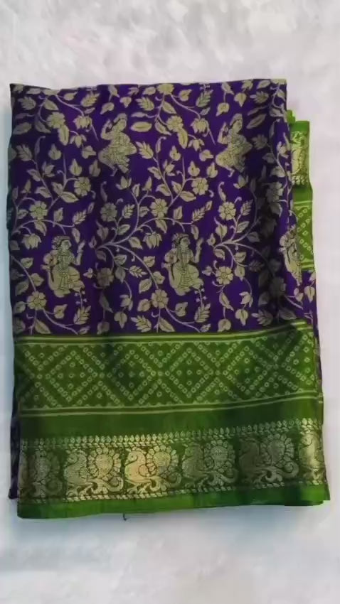 Soft Black Dola Silk Saree with Pen Kalamkari Design & Contrast Zari Woven Hamsa Borders – Artistic Luxury for Ethnic Styling