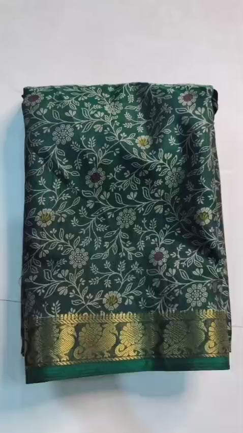 Soft Black Dola Silk Saree with Pen Kalamkari Design & Zari Hamsa Borders – Premium Boutique Wear