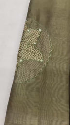 Pure Malai Cotton Saree – Bandhani Prints with Aari & Gota Mirror Work