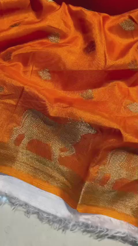 Super Premium Silk Saree with Uniform Design & Kanchi Borders – Elegant Official Wear & Boutique Display