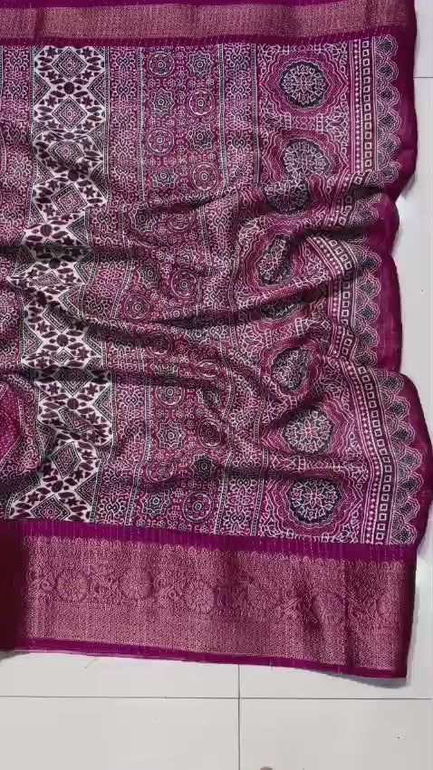 Super Hit Dola Silk Premium Saree – Pure Fabric with Original Jacquard Border & Running Blouse