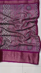 Super Hit Dola Silk Premium Saree – Pure Fabric with Original Jacquard Border & Running Blouse