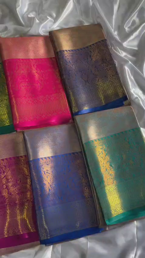 Bridal Pattu Tissue Silk Saree with Rich Pallu & Designer Brocade Blouse – Regal Wedding Wear for Boutique Bulk Orders